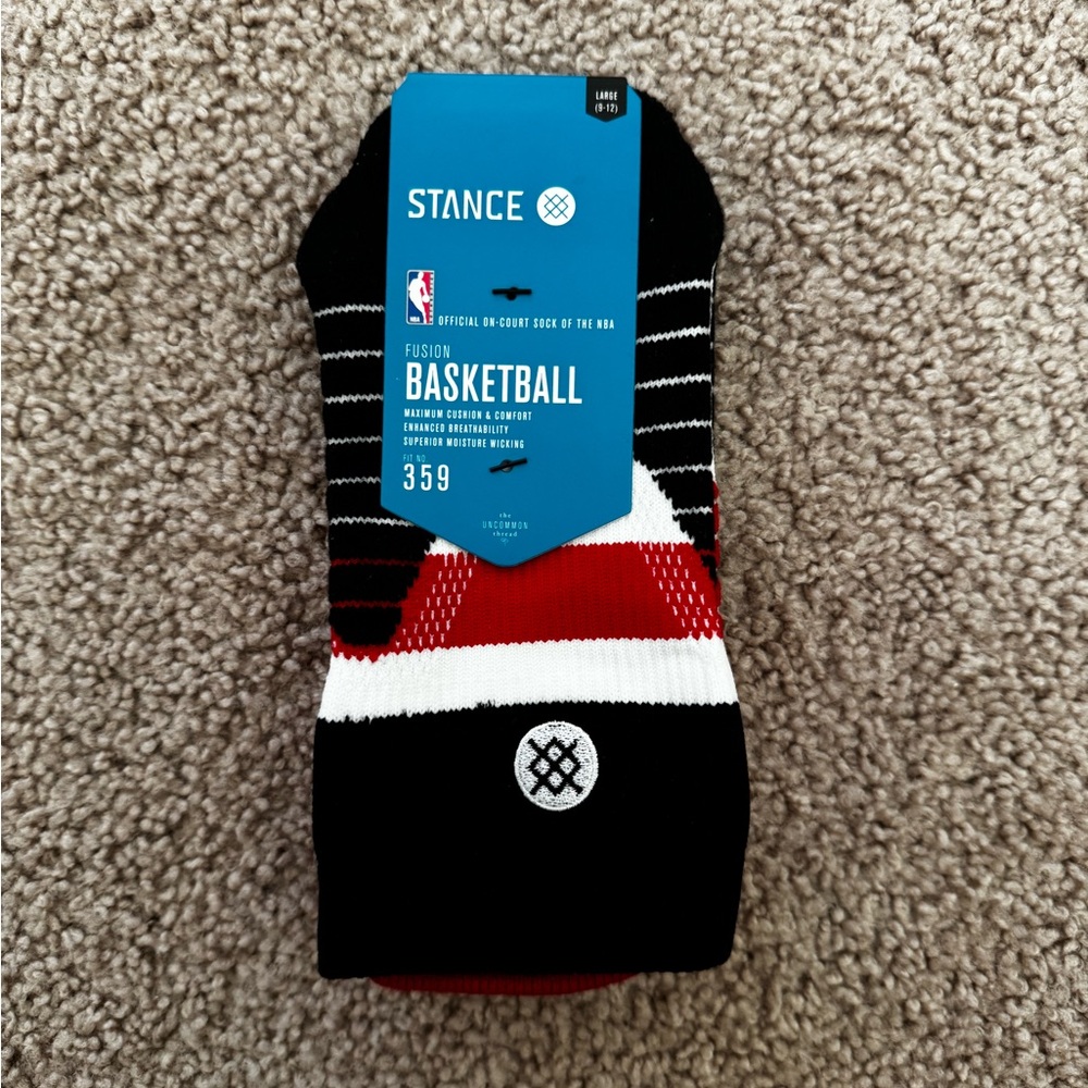 Stance Fusion Athletic Socks - Black, Red, and White